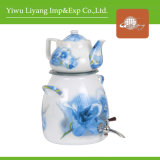 Blue Decal Ceramic Kettle Enamel Teapot with Faucet (BY-2302)