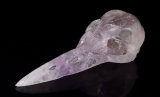 Natural Purple Quartz Stone Crystal Bird Skull Carving Sculpture Decor 1j31