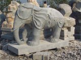 Natural Blue Limestone Elephant Sculpture