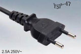 Si 32 Israel Two Prong Power Cord Plug with Sii Certification.