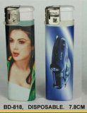 Electronic Disposable Gas Lighter With Wrap Shrink Film Picture (BD-818)
