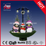 Cute Penguin Family Streetlamp Holiday Gifts with Snow