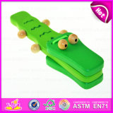 2015 Top Sale Best Kids Toys Instruments Castanet Toy, Musical Percussion Instrument, Crocodile Deisgn Wooden Castanet Toy W07I117