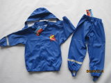 Environmental PU/Polyester Rainsuit for Kid's with Printing