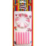 Pink and White Spiral Birthday Cake Candles (LWC0122)