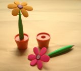 Rubber Desk Flower Pen