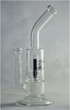 Glass Pipe Oil Rig Glass Oil Pipe Glass Smoking Pipe with 1 Perc 14 Inches High (GB-028)