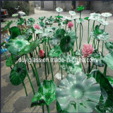 Murano Water Lily Glass Craft Sculpture for Outside Decoration