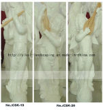 Natural Stone Carving White Marble Angel Character Sculpture (YKCSK-11)