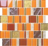 Orange&Gold Metallic Glass Mosaic with Ripple in 2015