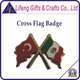 2014 Gold Plating Cross Flag Magnetic Badge