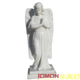 Polished White Marble Angel Sculpture (XMJ-FG16)