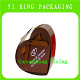 China Supplier Custom Flat Pack Cardboard Heart Shape Box with Ribbon Tie