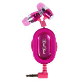 Aluminum Retractable Colorful Stereo MP3 Earphone for iPhone