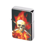 Skull Chrome PVC Emblem Metal Promotional Oil Lighter