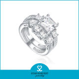 Imitation Sterling Silver Diamond Ring (SH-R0179)