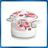 Enamel Steamer Pot with Full Decal