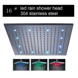 16 Inches SUS Brushed Ceiling Mounted LED Rainfall Shower