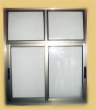 Oxidation Silver Aluminum Frame Single Glass Cheap Sliding Window