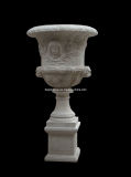 Stone Carving Urn, Flower Pot, Vase (VS349)