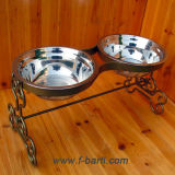 Pet Feeder with Two Stainless Steel Bowls (F11PF005)
