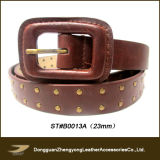 PU Leather Belt with Covered Buckle (ST#B0013A)