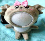 12cm Funny Little Grey Plush Toy 3D Face Doll