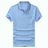 Polo Neck Short Sleeve Pure Color Men's T-Shirt