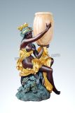 Bronze Nude Woman Lamp Sculpture (TPLS-042)