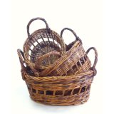 Handmade Natural Rattan Storage Basket with Handle of Set