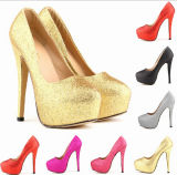 Bling Women Fine Gold Flash High Heels