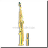 Gold Lacquer High F# Bb Key Straight Soprano Saxophone (SP2011G)