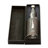 High-End Black Paper Customized Wine Packaging Box with Logo Stamping