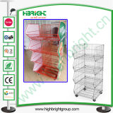 Powder Coating Rolling Wire Stacking Basket Display Stand