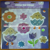Easter Glitter Window Jelly Decoration/Gel Stickers for Seasonal (XM-E-1026)