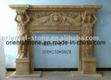 Natural Stone European Carving Fireplace for Decorative