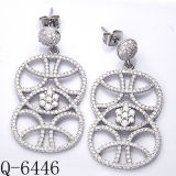 925 Silver Micro Pave CZ Jewellery Earrings (Q-6446)