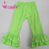 Wholesale Cotton Green High Waist Kids Ruffle Adult Baby Pants