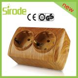 Wooden Schuko Socket Double Electrical Outlet (8001-52)