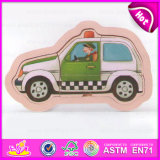 2015 Kids Learning Toy Cartoon Wooden Jigsaw Puzzle, Police Car Wooden Puzzle Toy, Children Educational Puzzle Cartoon Toy W14c179
