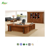 Redish Coffee MDF High Quality Wood Veneer Boss Table