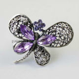 Fashion Crystal Butterfly Ring (PQRI8945)