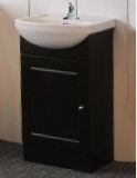 MDF PVC Black Cabinet Us Style Classic Bathroom Furniture (AC6052)