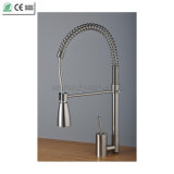 Brush Nickle Pull-Down Kitchen Sink Water Mixer Faucet (QH0747S)