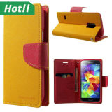 Mercury Dual Colors Leather Case for Samsung Galaxy S5 I9600 with Holder & Credit Card Slot