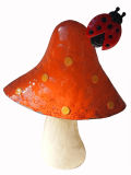 Metal Mushroom with Ladybird Garden Stick Decoration, (GD-A-17)