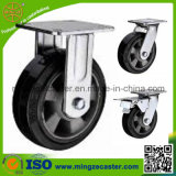 5 Inch Industrial Heavy Duty Fixed Rubber Caster Wheel