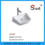 Wholesale Vitreous China Bathroom Countertop Modern Sink (S1045)