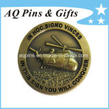 Military Coin with Enamel in Antique Bronze, Challenge Coin