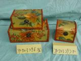 Antique Wooden Box with Lacquering Art Surface and PU Frame Decoration (YP503796/503797)